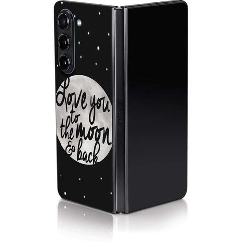 To The Moon And Back BW Galaxy Z Fold5 5G Skin